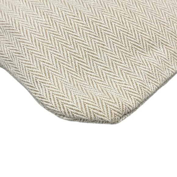 HERMES Aline II Cream Light Blue Cotton Leather Shoulder Bag - Picture 9 of 14